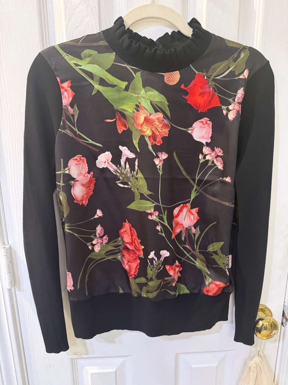 Ted Baker Black Floral Crew Neck Sweater